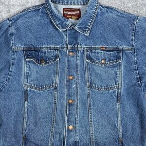 Vintage Rustler Trucker Jacket‎ Men's Large Blue Denim
